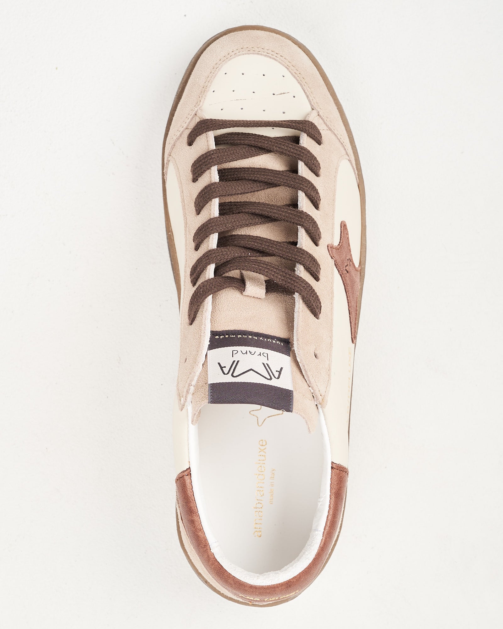 Sneaker Ama Brand in suede e pelle bruciato beige