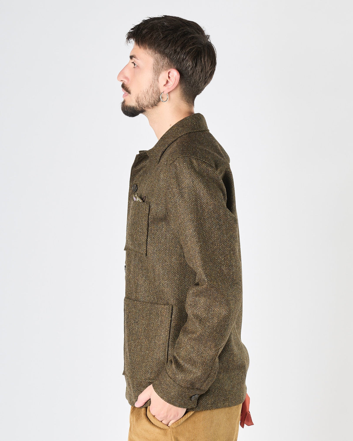 Giacca Camicia Xacus morbida spinata verde bosco