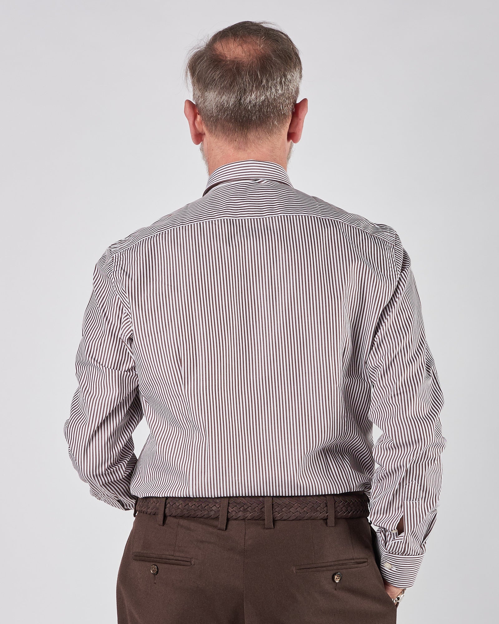 Camicia A|STORE a righe testa di moro