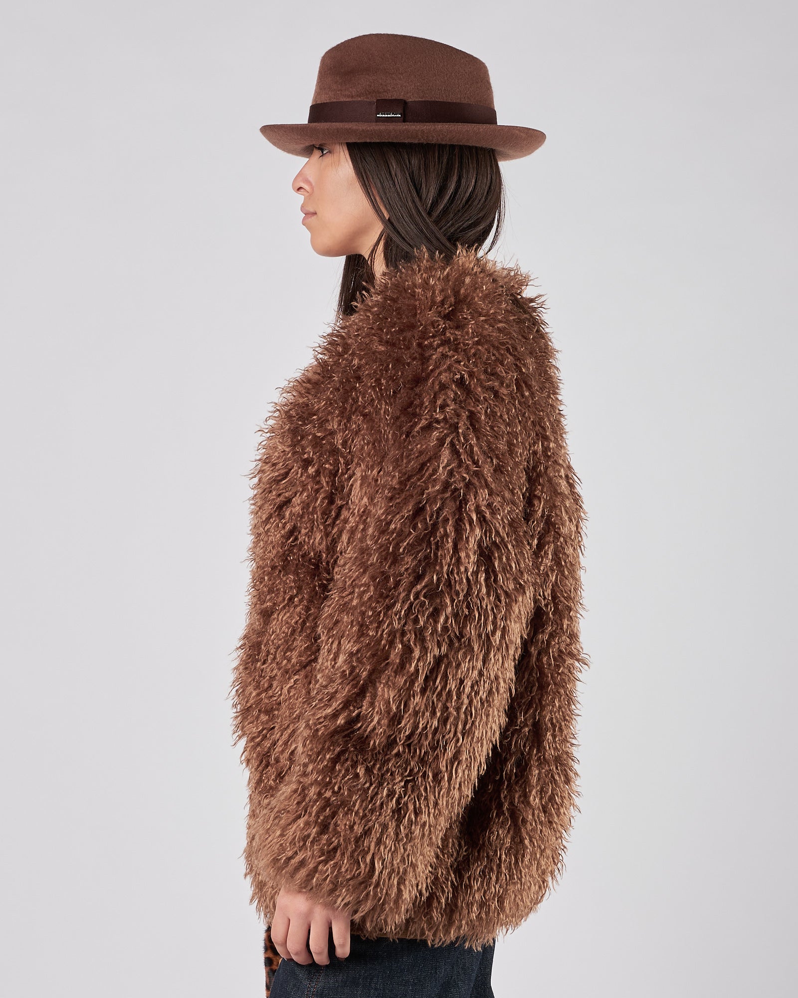 Ecopelliccia Weili Zheng taglio cardigan brown