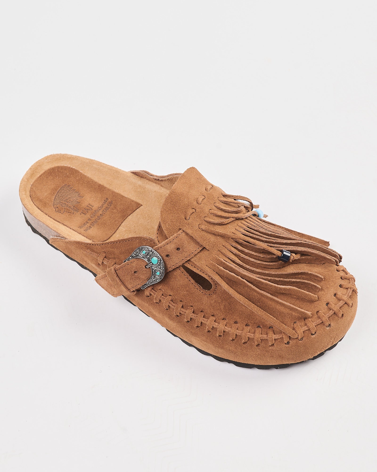 Ciabatta Taji in suede con frange