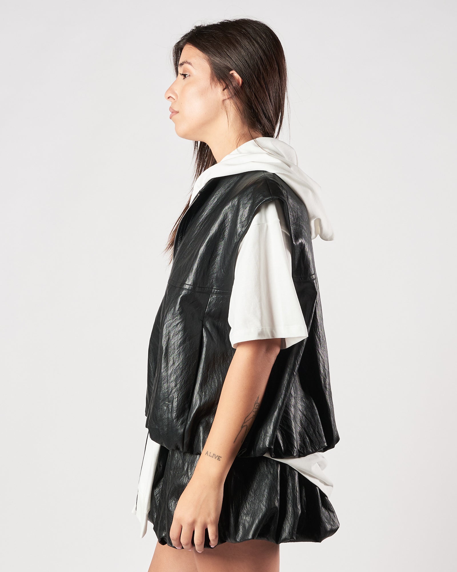 Gilet Eleh ecopelle nero