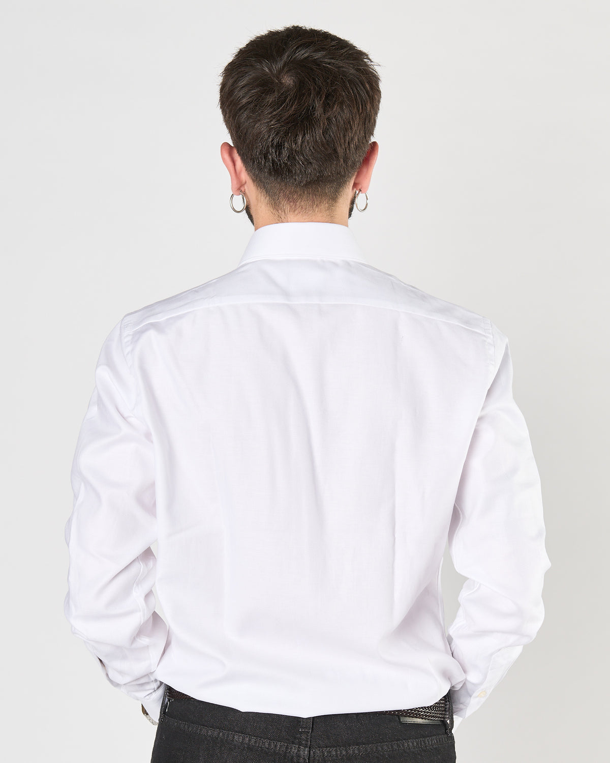 Camicia Xacus Travel Shirt bianca lavorata diagonale