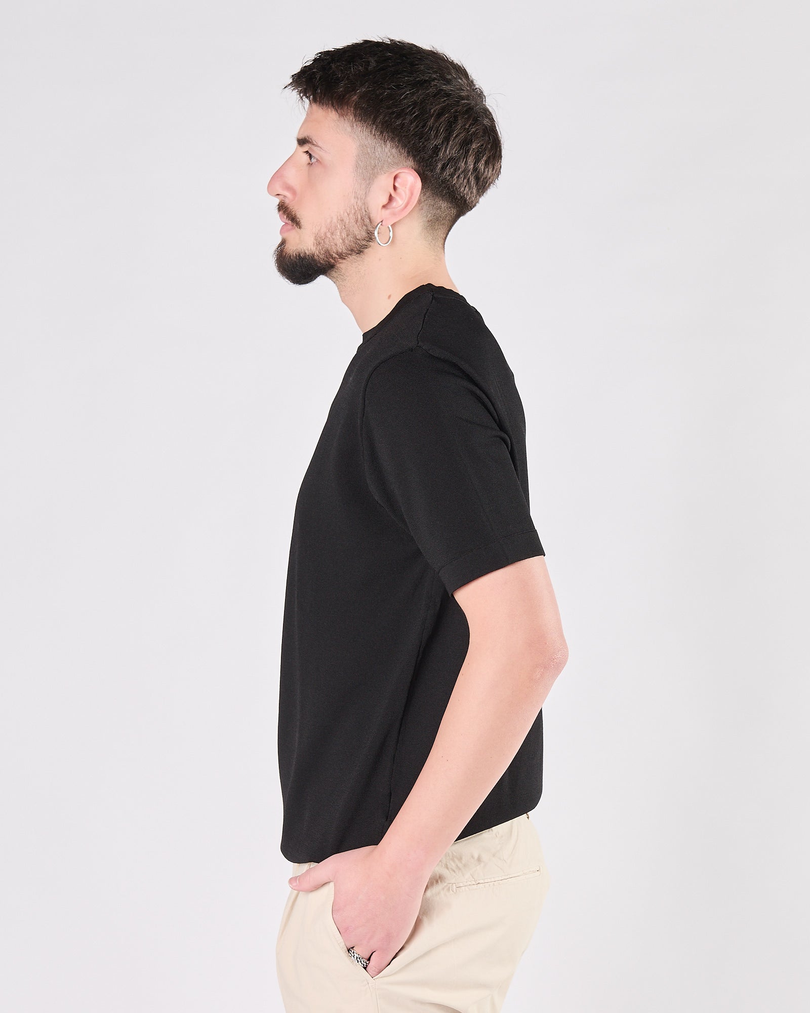 Maglia Aimé in maglia manica corta nera