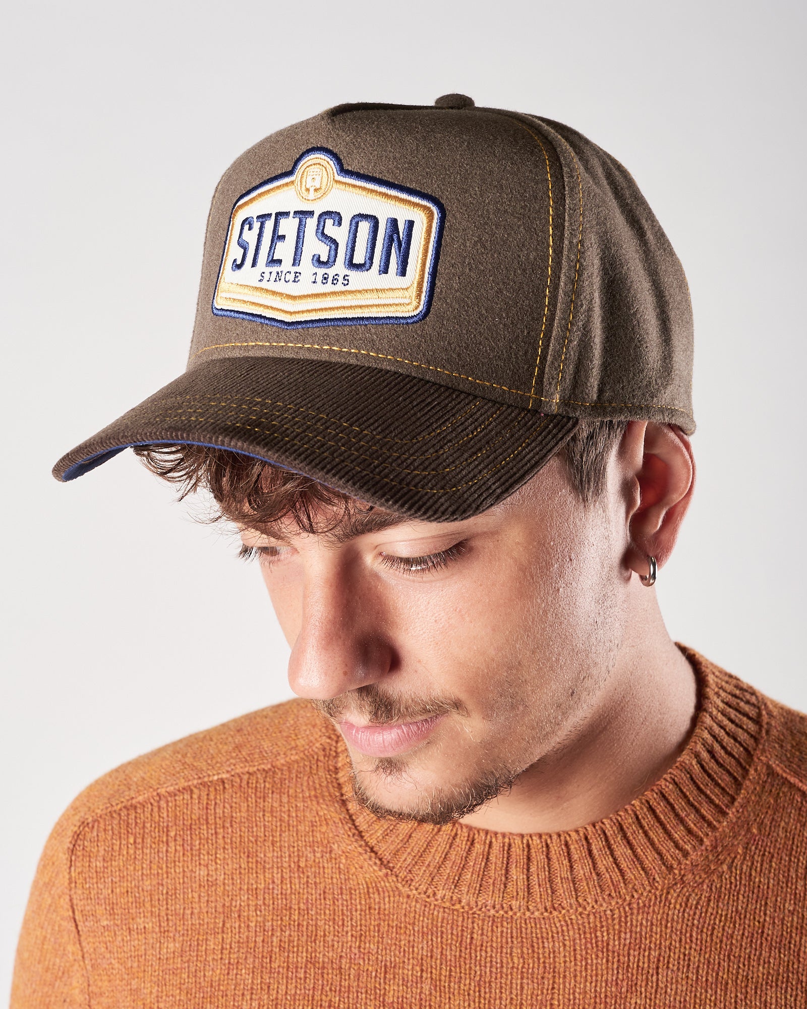 Cappello Stetson verde  con logo