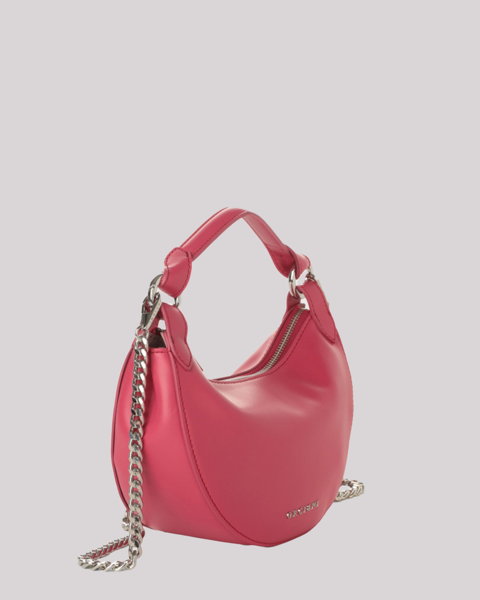 Borsa mini Dumpling Vanity in pelle con tracolla fucsia