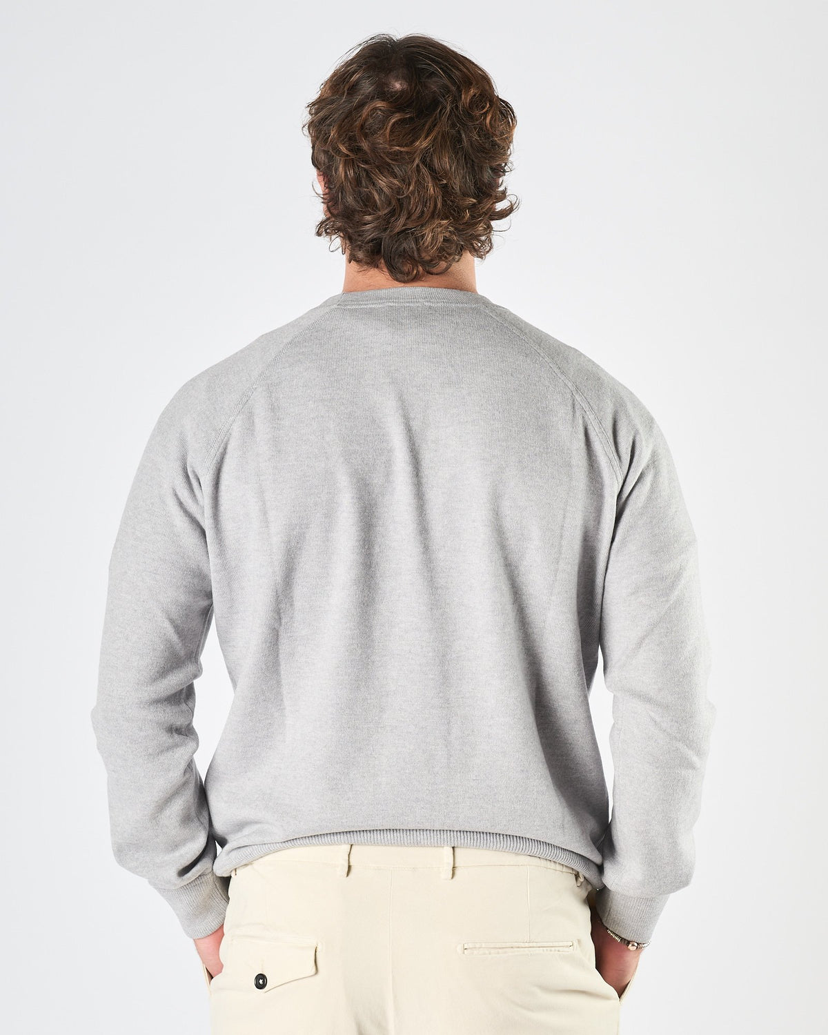Maglia A|STORE girocollo taglio felpa grigio