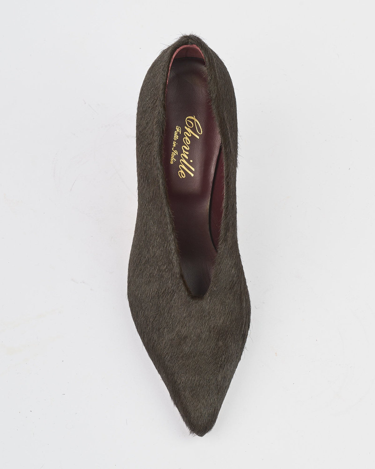 Scarpa Cheville con tacco in cavallino moro