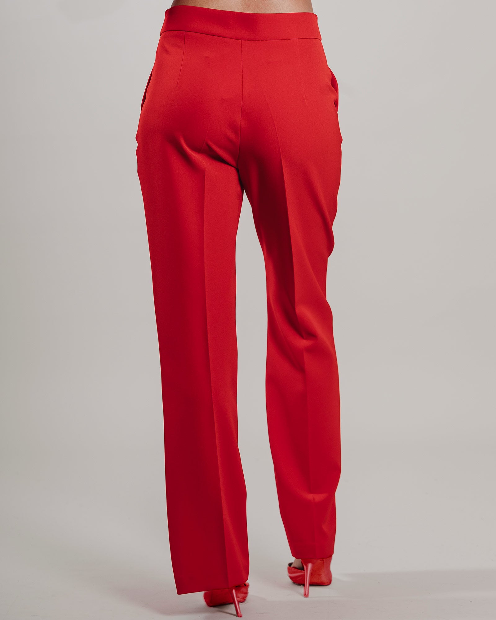 Pantalone Actualee senza pence rosso