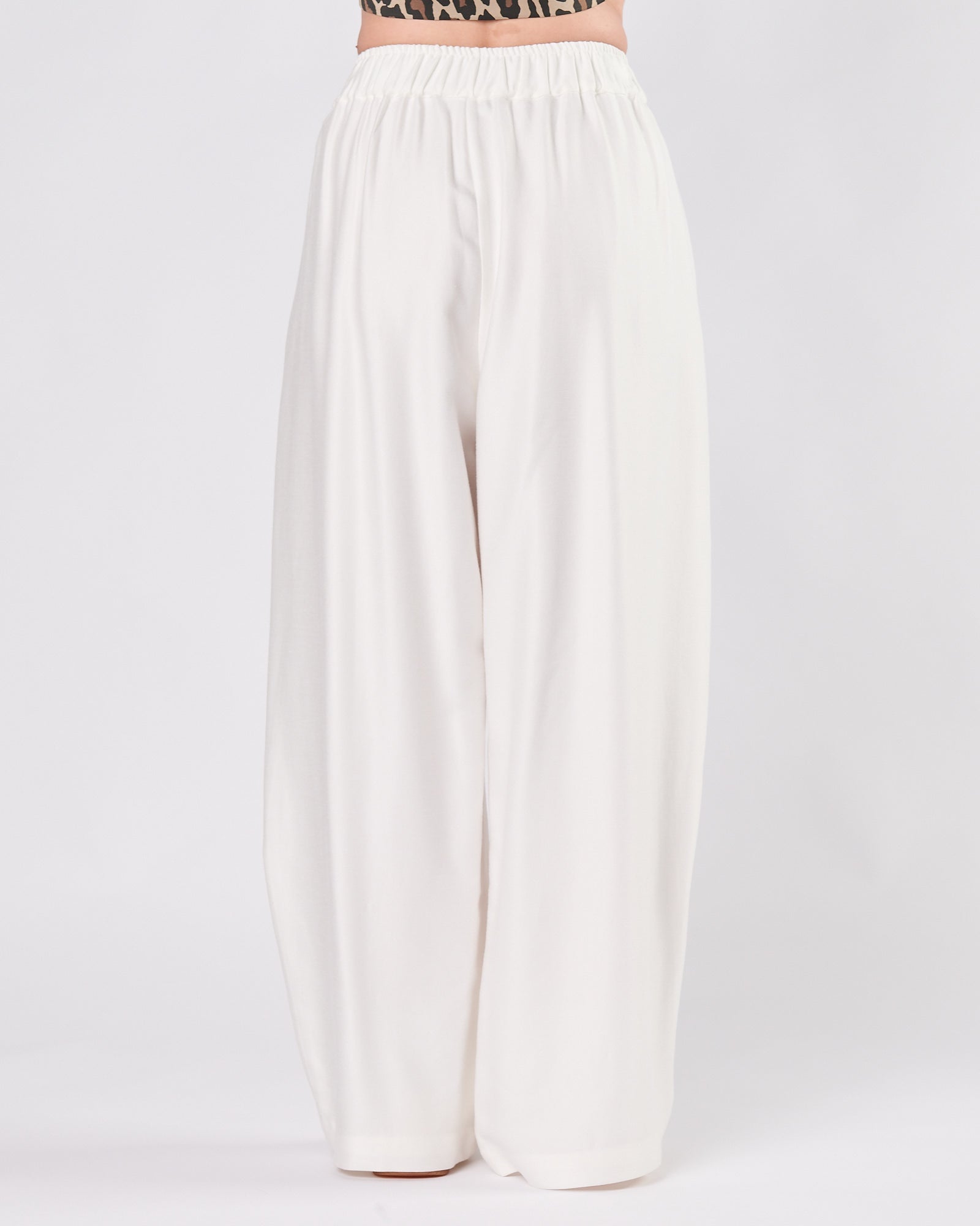 Pantalone Eleh con elastico in vita morbido bianco