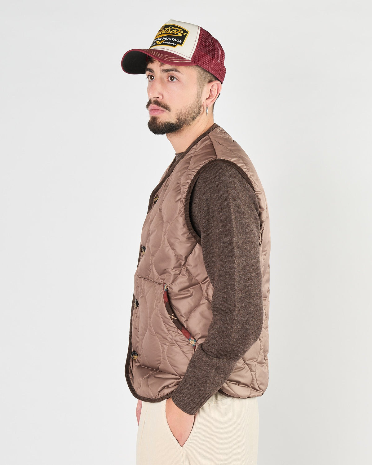 Gilet In The Box in nylon beige