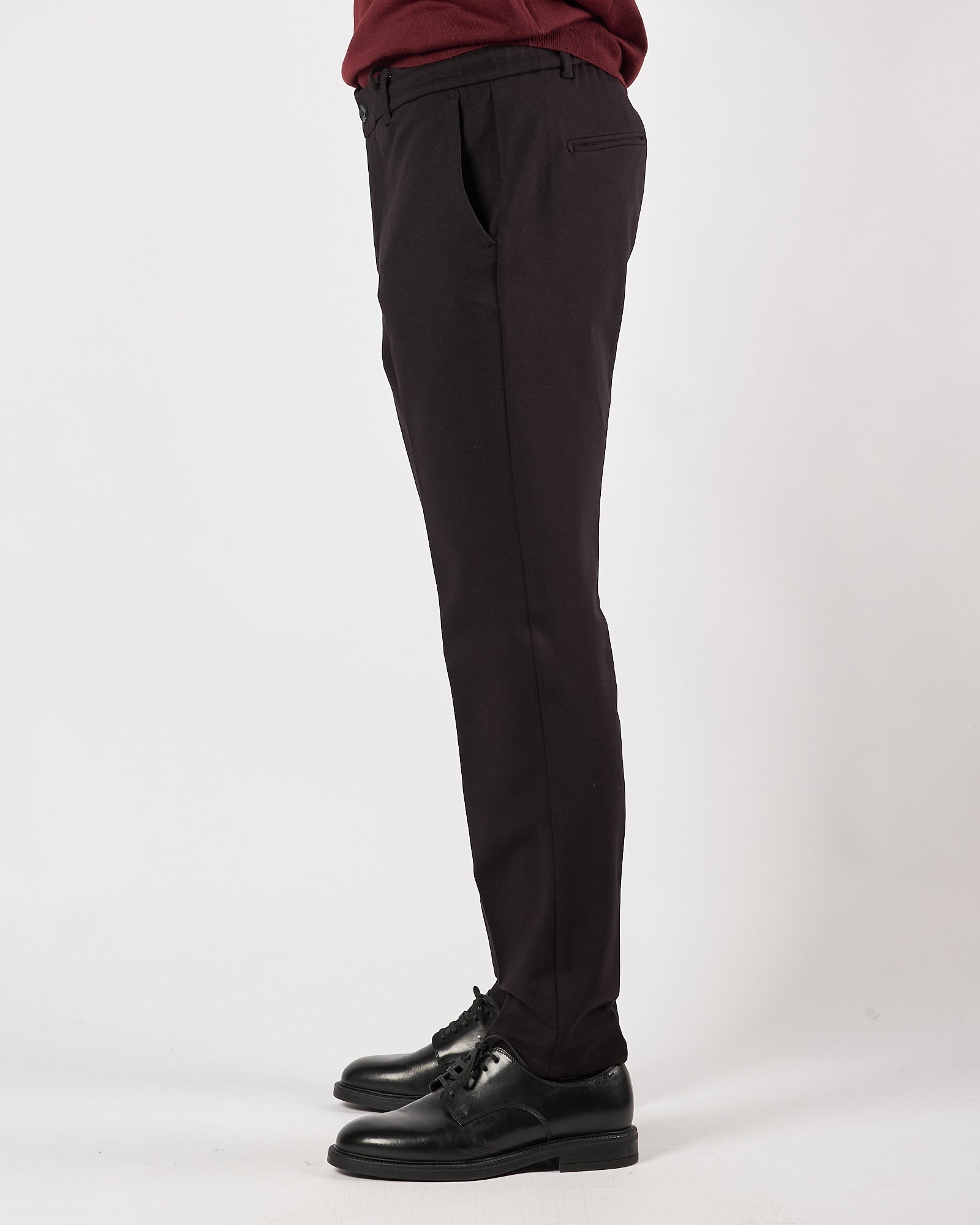 Pantalone Enjoy con elastico in vita in jersey nero