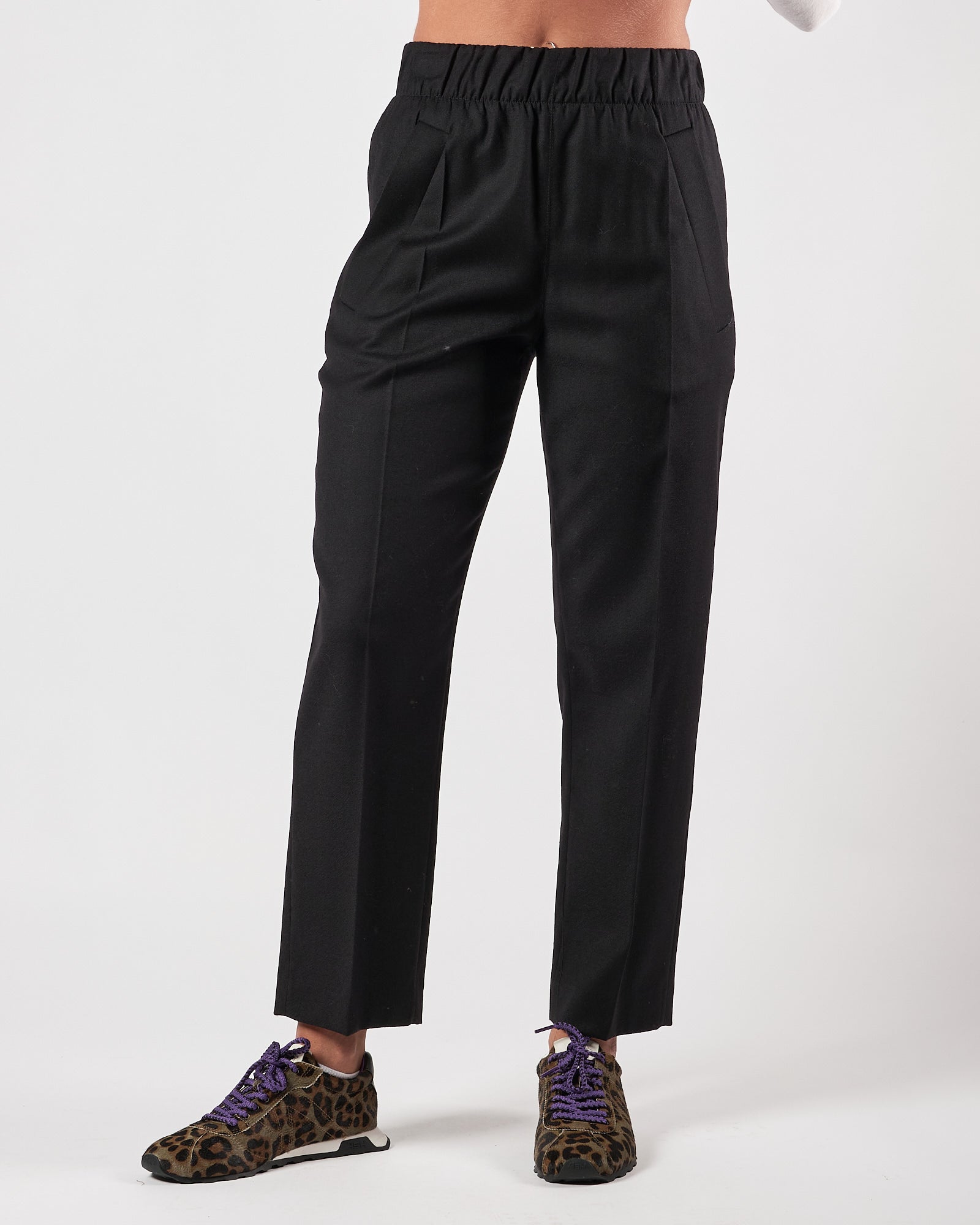 Pantalone Tela9 con elastico in vita nero