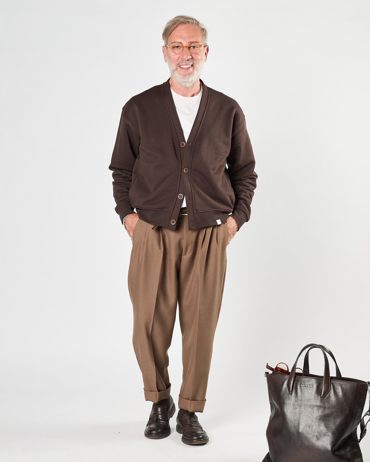 Pantalone A|STORE doppia pence tabacco
