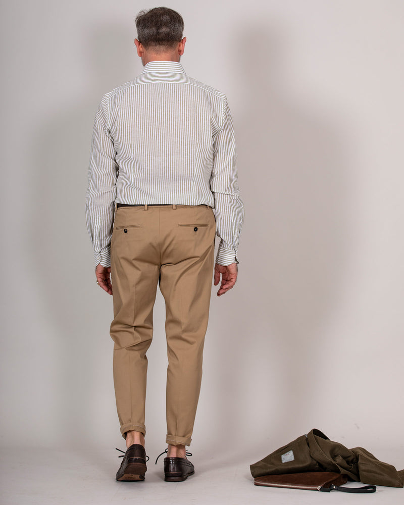 Beige one pence trousers