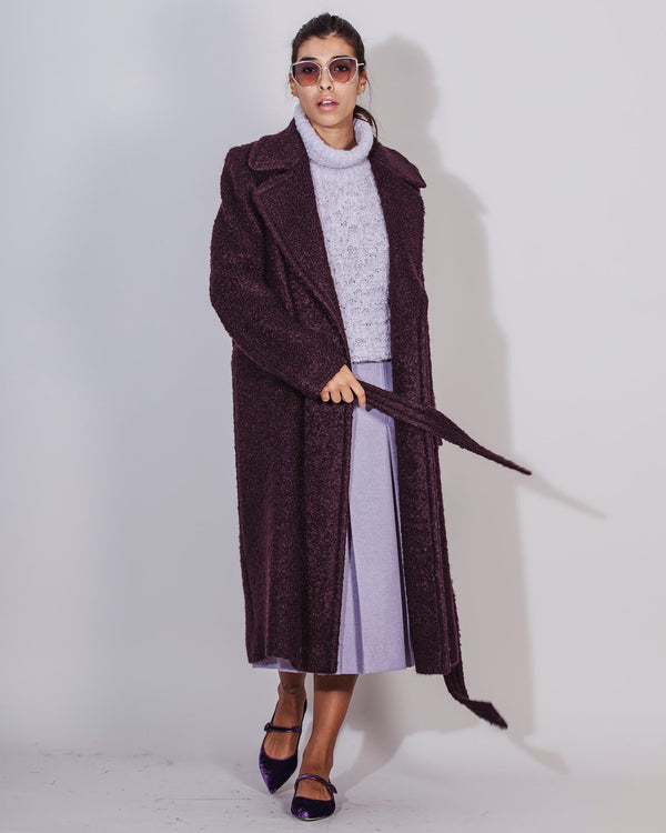 Women's plum clipper coat