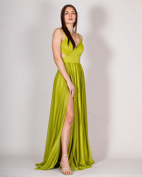 Green dress with stole