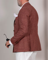 Double-breasted men's jacket with metal buttons