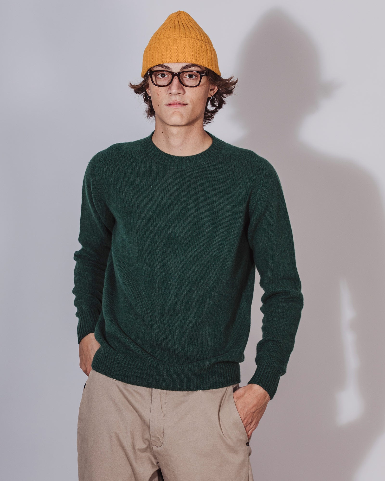 Girocollo verde Cashmere