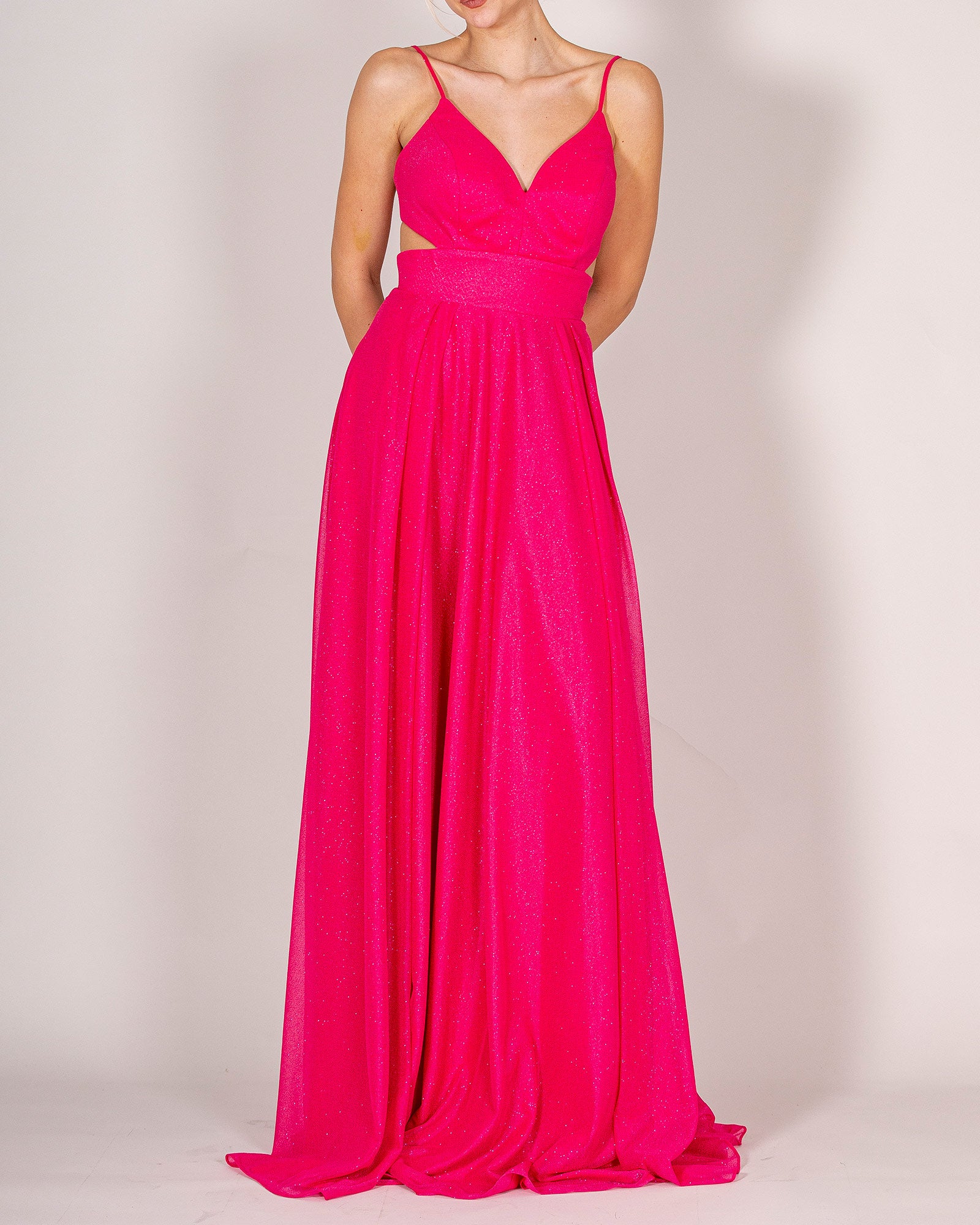 Fuchsia dress with stole