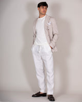 White linen trousers