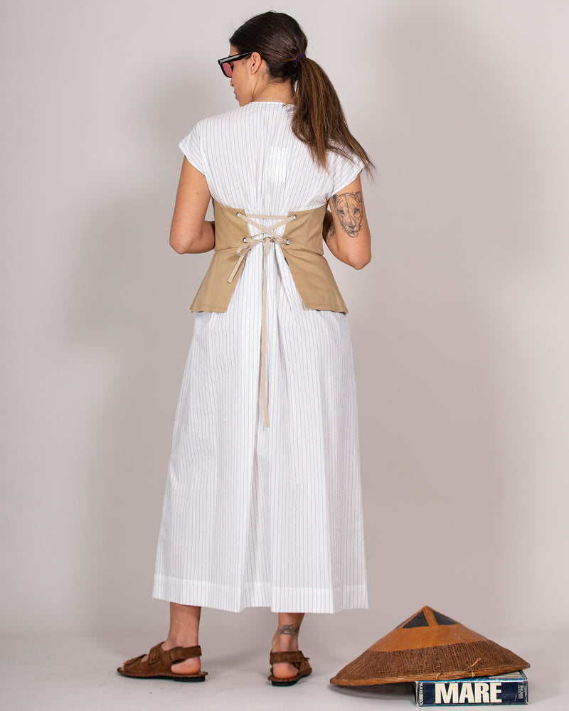 Pinstripe dress with bodice