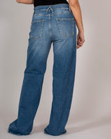 Navy blue wide leg jeans