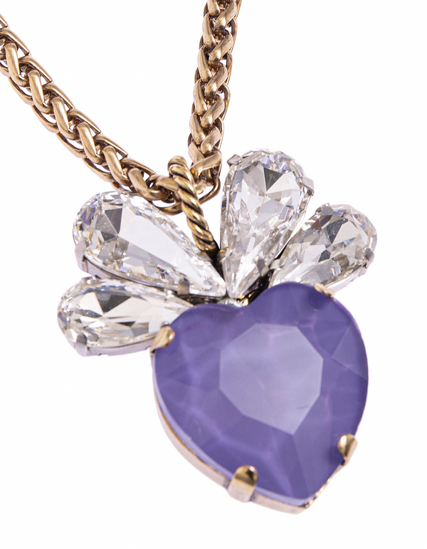 Necklace C5656 purple chain with painted heart