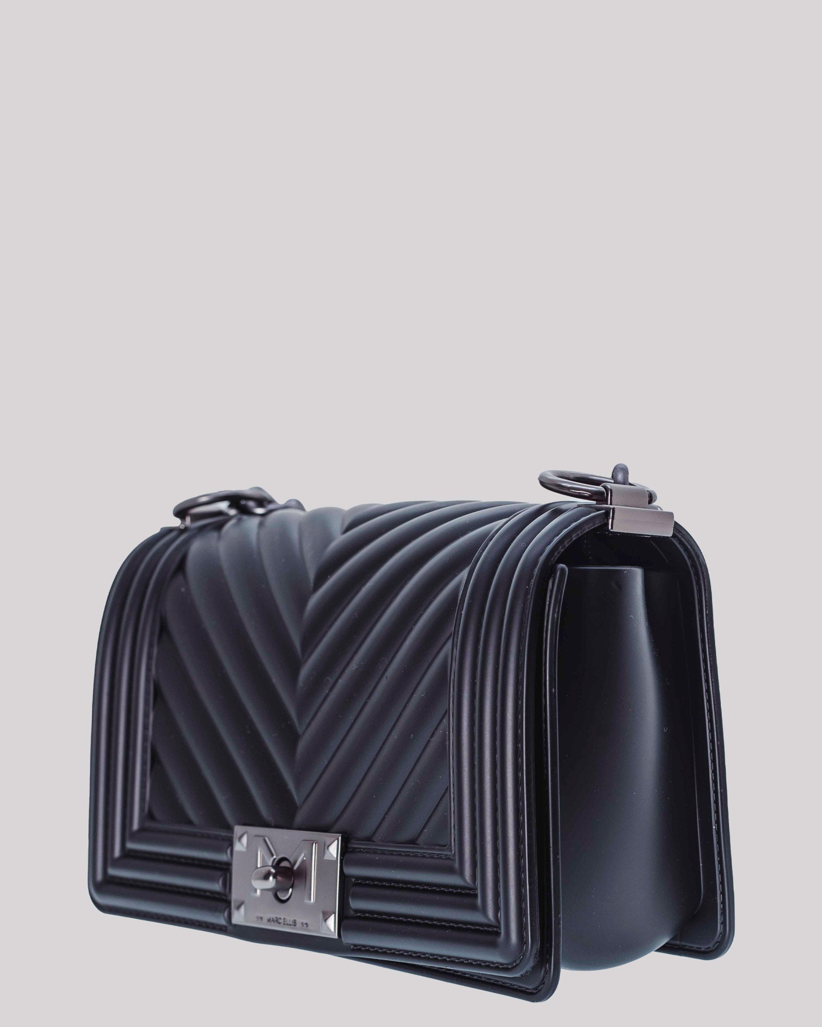 Bag with black shoulder strap