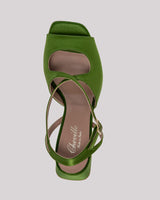 Satin sandal with heel
