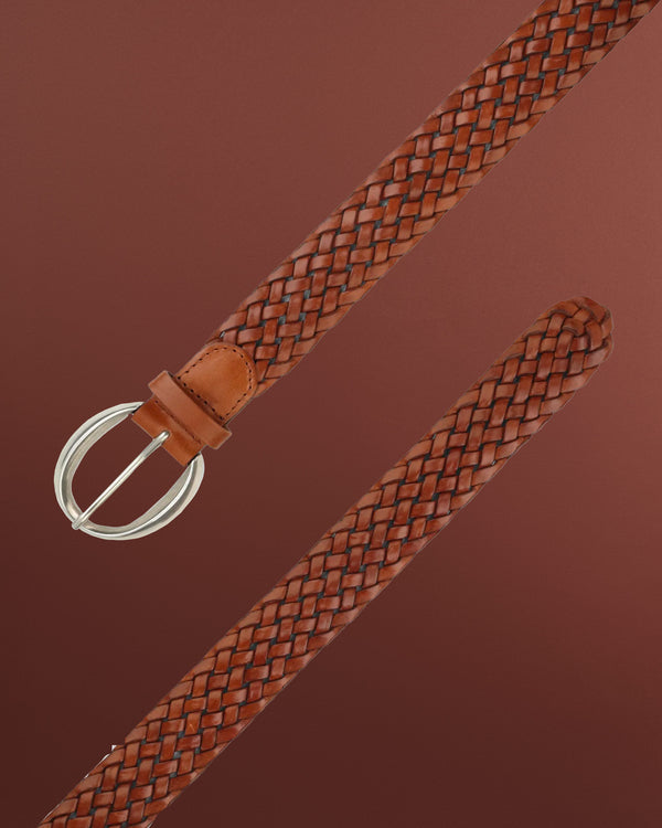 Masculine braided leather belt