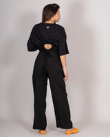 Black double pence trousers