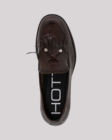 Moccasin with dark brown fringes