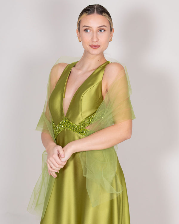 Stole in wasabi tulle