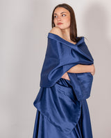 Long dress in light blue satin