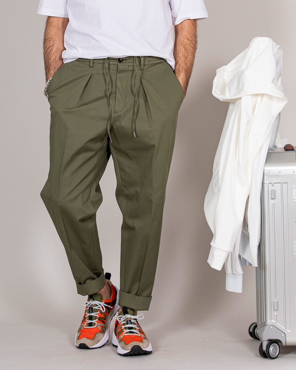 Green one pence oversized trousers