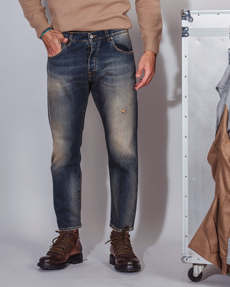 Jeans Farran vintage scuro sporcato