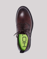 Dark brown laced shoe